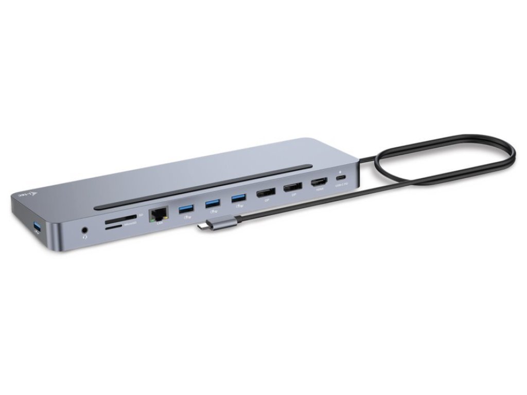 I-tec USB-C Metal Ergonomic 3x 4K Display Docking Station + Power Delivery 100 W (C31FLAT2PDPRO)