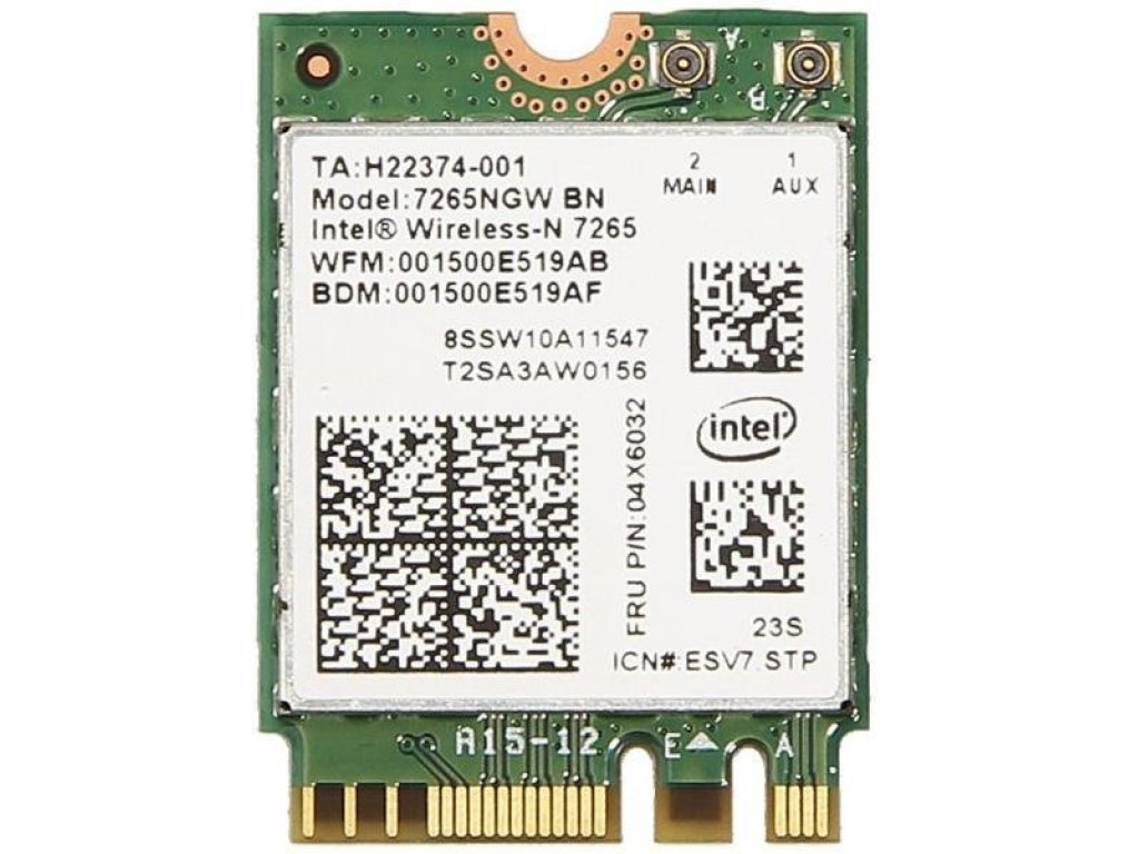 Intel Dual Band Wireless-AC 7265, 2x2 AC + BT, M.2