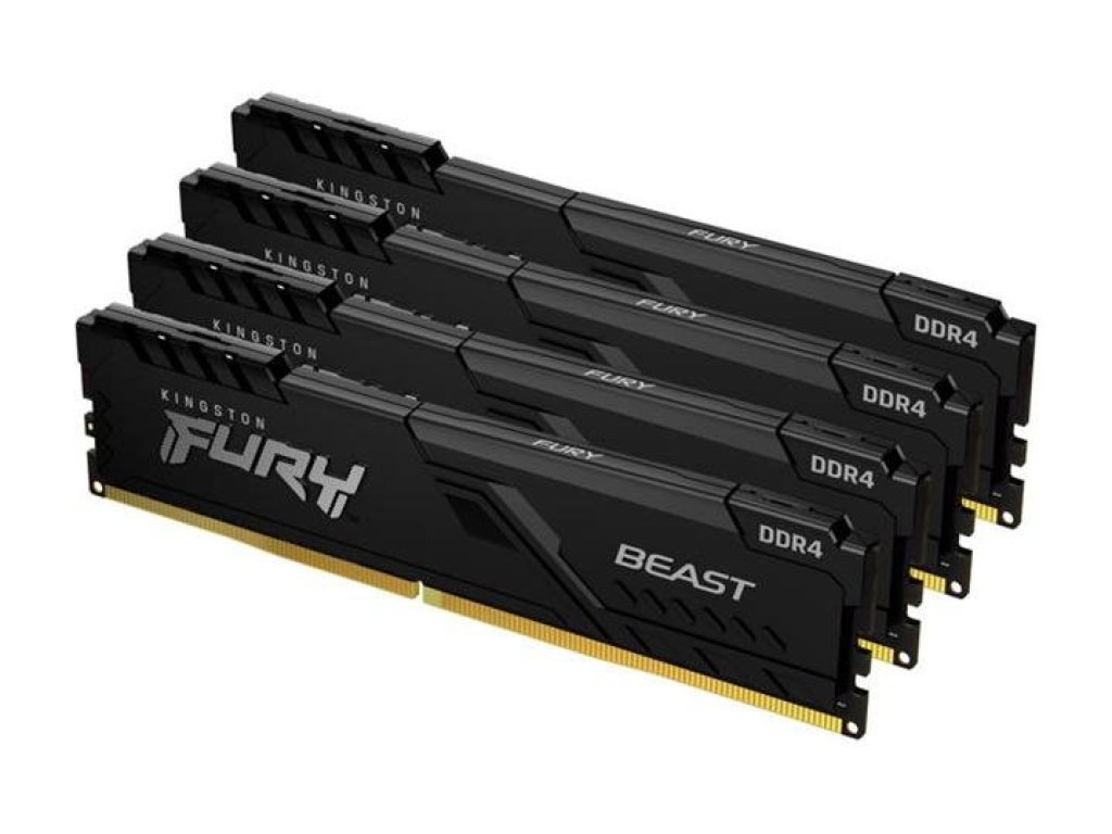 KINGSTON 128GB 3200MHz DDR4 CL16 DIMM (Kit of 4) FURY Beast Black (KF432C16BBK4/128)