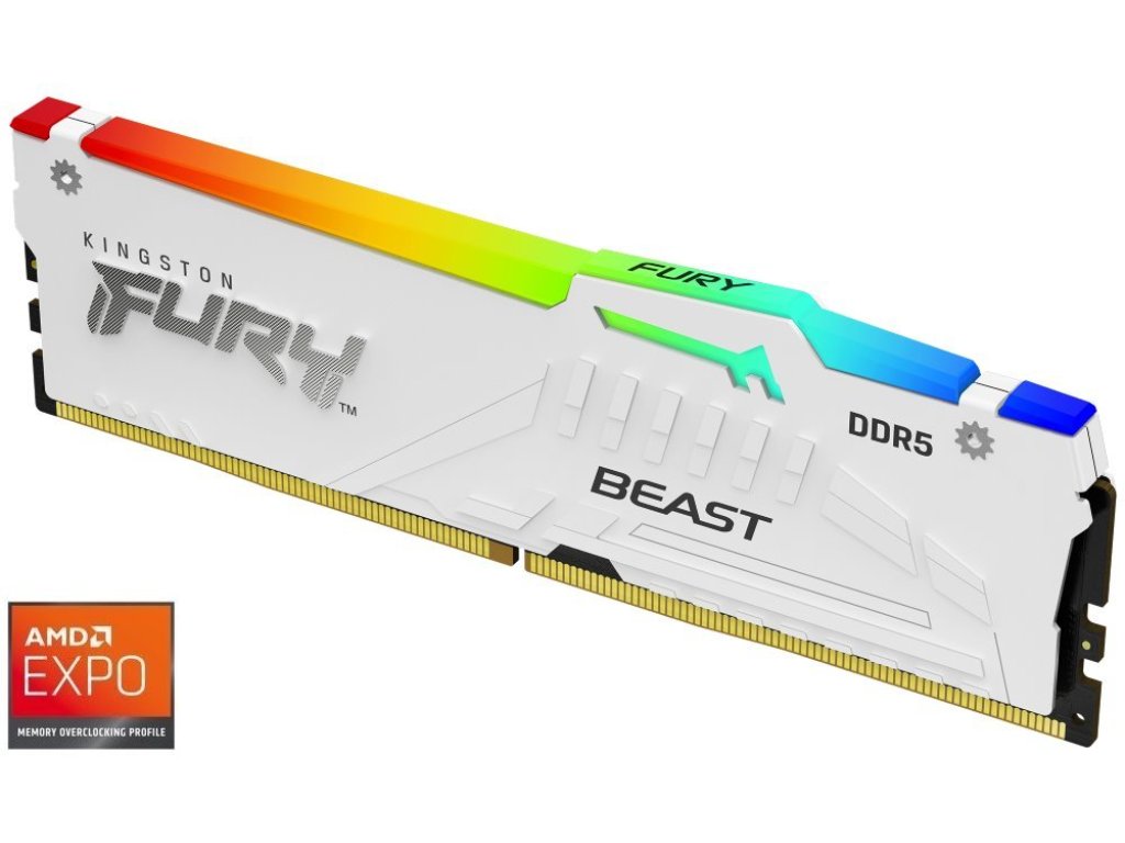 KINGSTON 16GB DDR5 5200MHz FURY Beast White RGB EXPO (KF552C36BWEA-16)