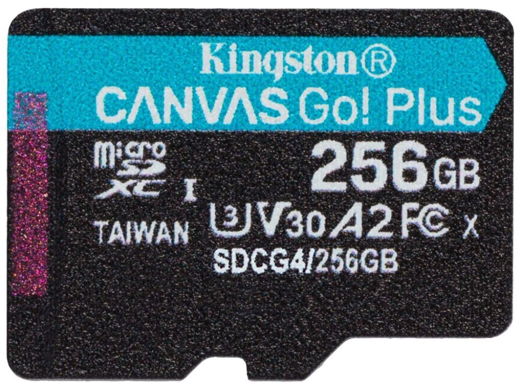 KINGSTON 256GB microSDXC Canvas Go Plus Gen4 200MB/s A2 U3 V30 Card bez adaptéru (SDCG4/256GBSP)
