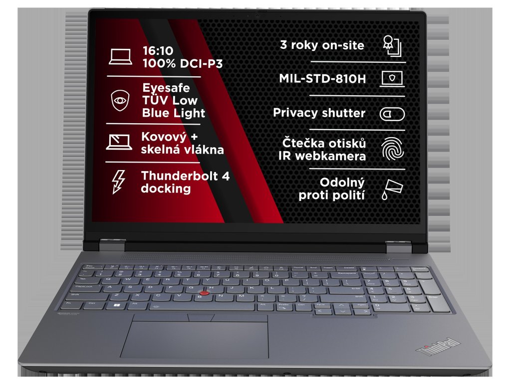 LENOVO ThinkPad P16 G2 - 16" 1920x1080 FHD, i7-14700HX, 32GB RAM, 1TB SSD, NVIDIA RTX 2000, W11 Pro, šedý (21FA004SCK)