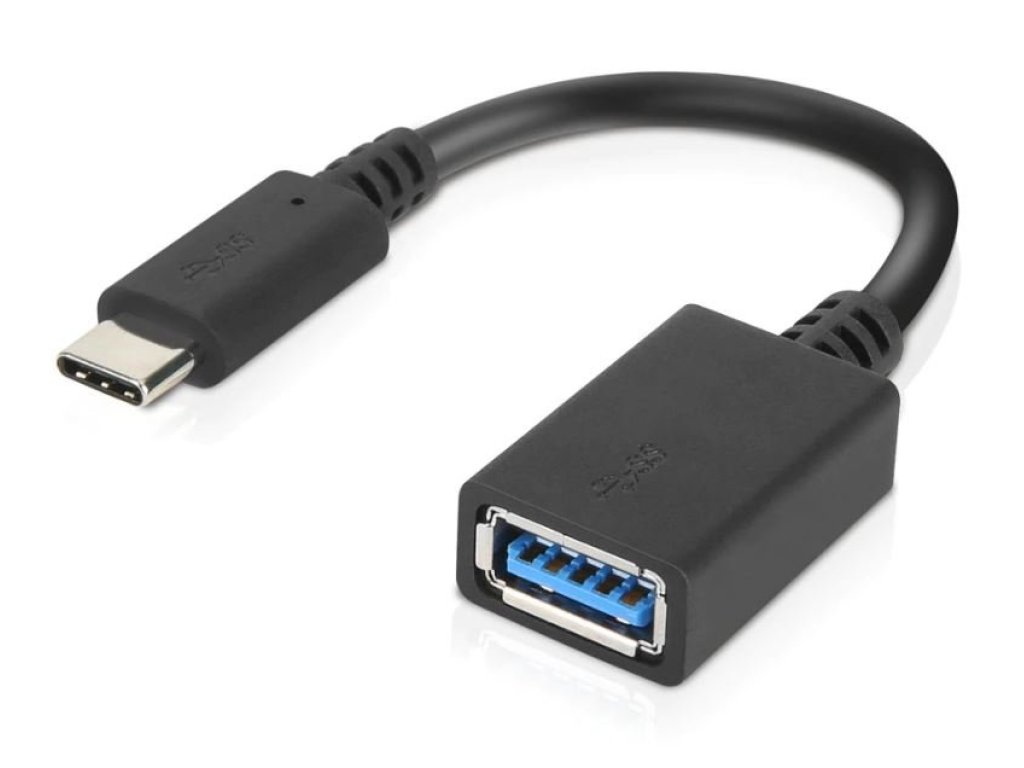 Lenovo - USB adaptér - USB typ A (F) do USB-C (M) - USB 3.0 - 5 V - 2 A - 14 cm - pro ThinkCentre M70q Gen 3; M70s Gen 3; M70t Gen 3; M90q Gen 2; M90t Gen 3; ThinkPad Z13 Gen 1