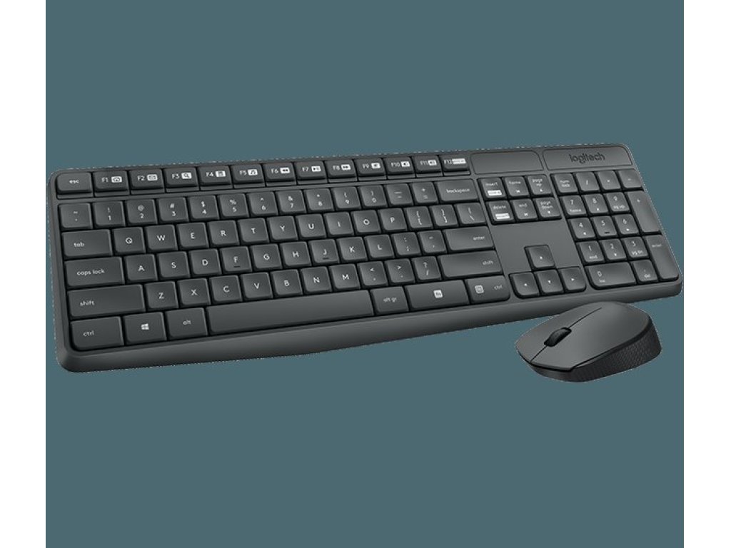 LOGITECH Wireless Combo MK235 - bezdrátový set klávesnice s myší, černá, CZ/SK (920-007933)
