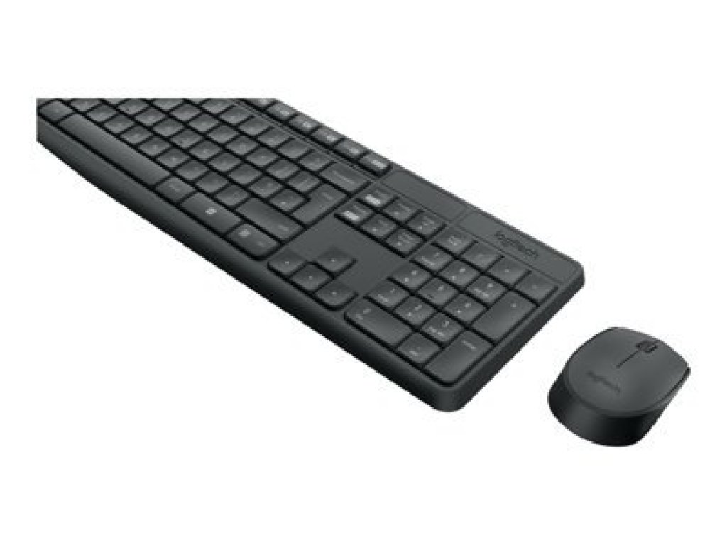 LOGITECH Wireless Combo MK235 - bezdrátový set klávesnice s myší, černá, NĚMECKÁ (920-007905)