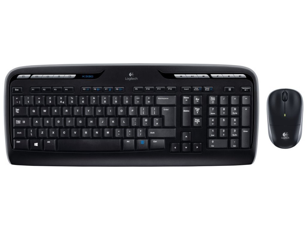 LOGITECH Wireless Combo MK330 - bezdrátový set klávesnice s myší, černá, US (920-003999)