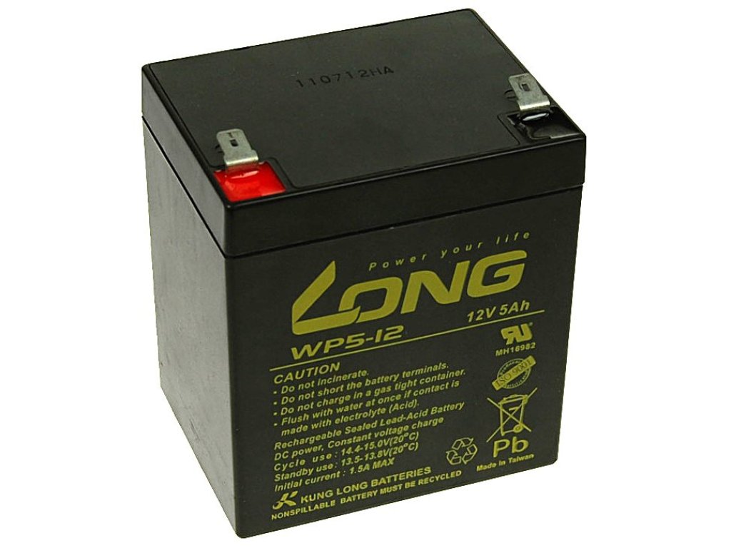 Long 12V 5Ah olovený akumulátor F2 (PBLO-12V005-F2A)