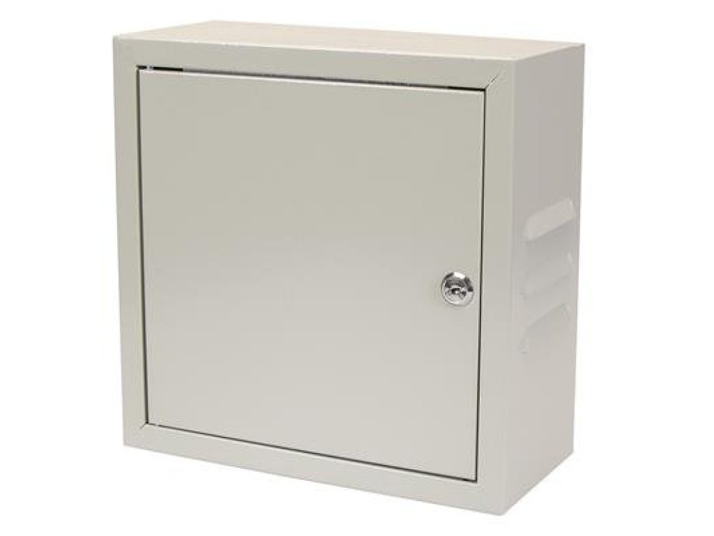 MASTERLAN nástěnná rozvodná skřín 300x300x140, plechová, uzamykatelná, s ventilací (MWB-30-30-14-VVZ-W)