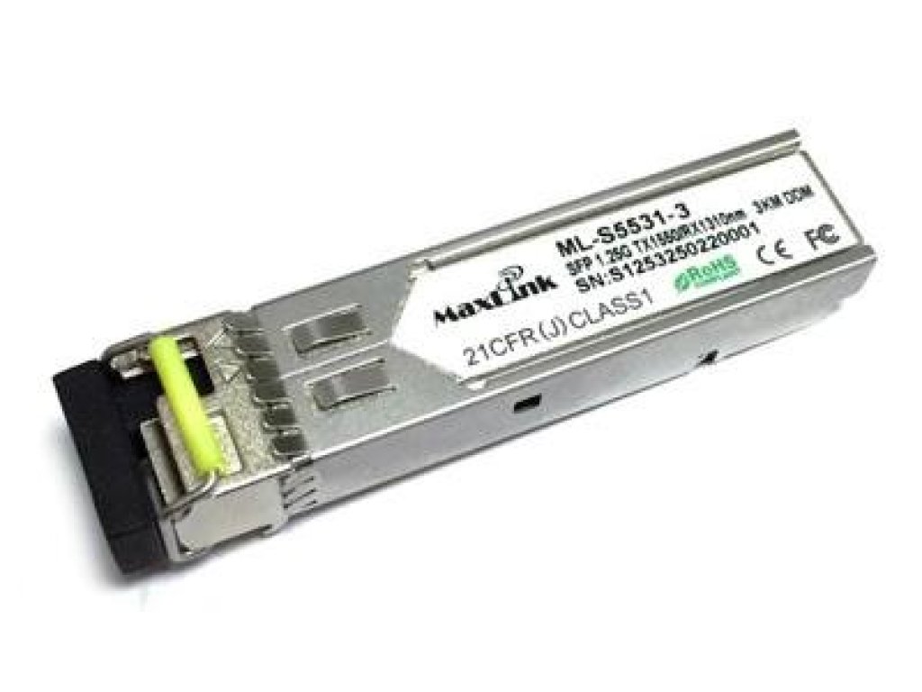 MAXLINK 1.25G SFP optický modul, WDM(BiDi), SM, Tx 1550/Rx1310nm, 3km, 1x LC konektor, DDM (ML-S5531-3)