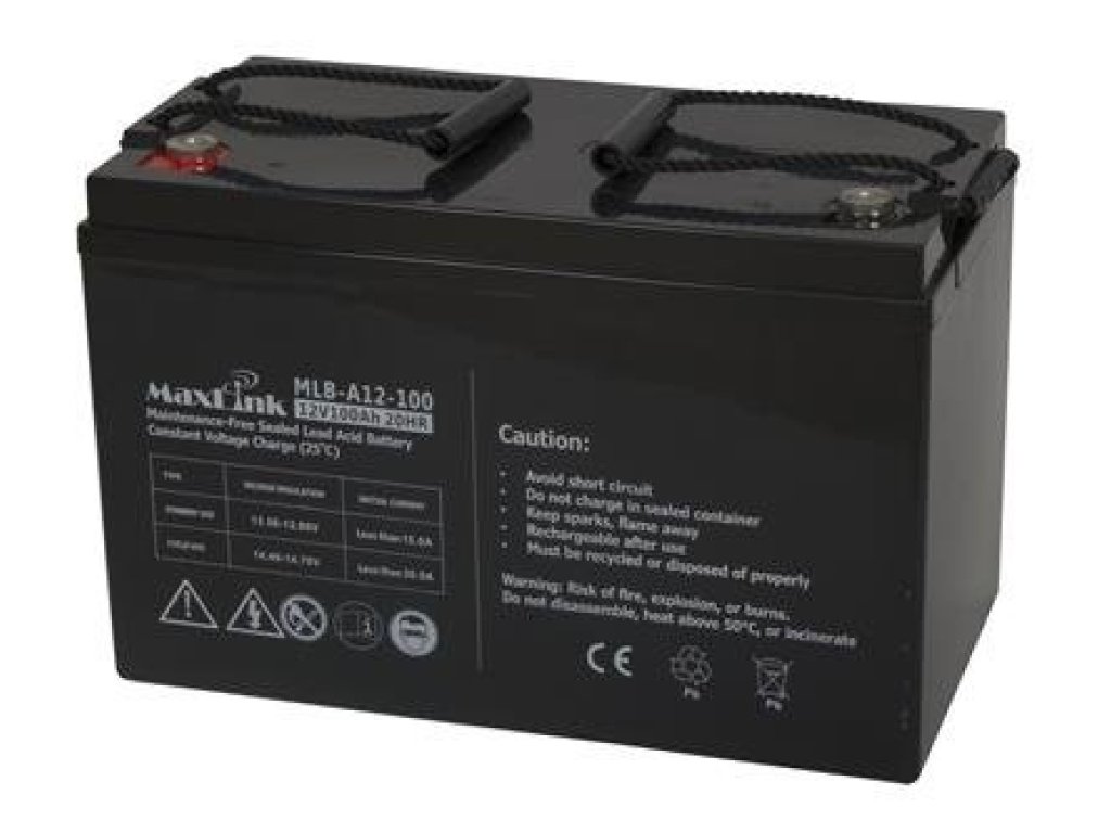 MAXLINK olověná baterie AGM 12V 100Ah, M8 (MLB-A12-100)