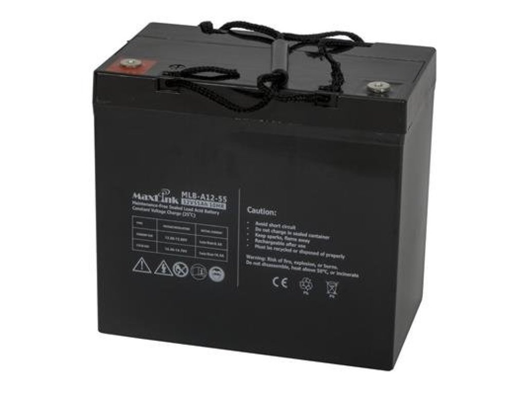 MAXLINK olověná baterie AGM 12V 55Ah, M6 (MLB-A12-55)