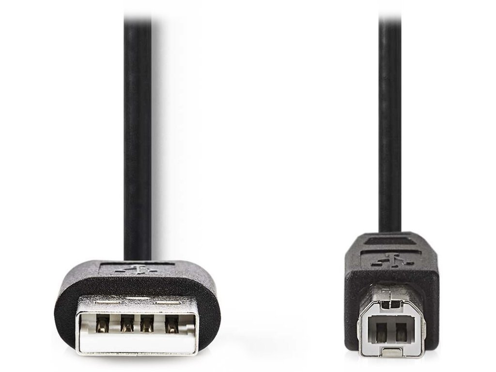 NEDIS kabel USB 2.0, A-B, M/M, propojovací, 3m, černý