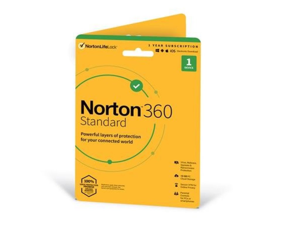NORTON 360 STANDARD 10GB + VPN 1 uživatel pro 1 zařízení na 1 rok ESD