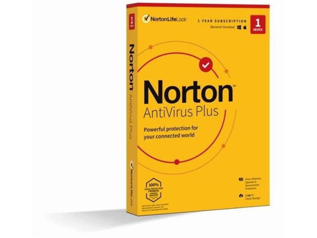 NORTON ANTIVIRUS PLUS 2GB CZ 1 uživatel 1 zařízení na 1 rok ESD
