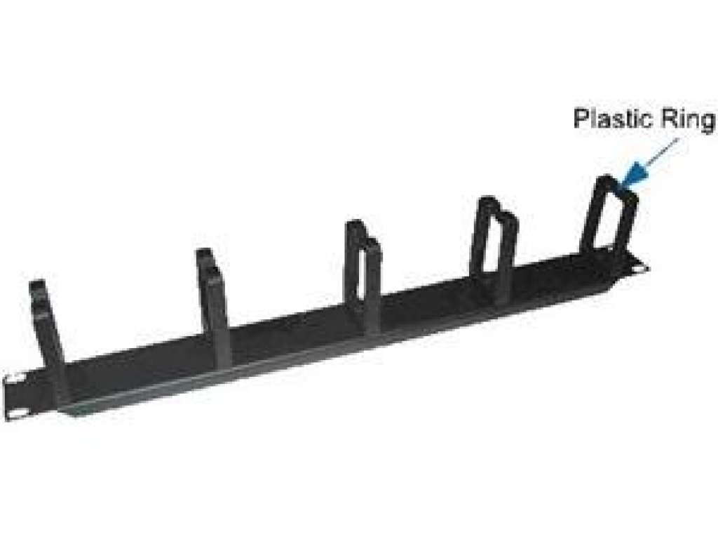 OEM 19" vyvazovací panel 1U 5x tvrdé plast. oko 3x6cm