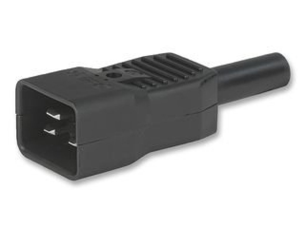 OEM konektor napájecí 230V C20, M, černý (cs220m16)