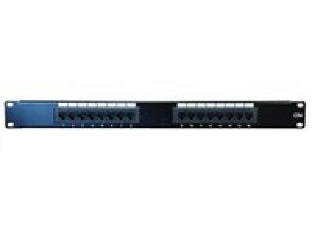 OEM Patch panel 16port Cat5E UTP 19" černý