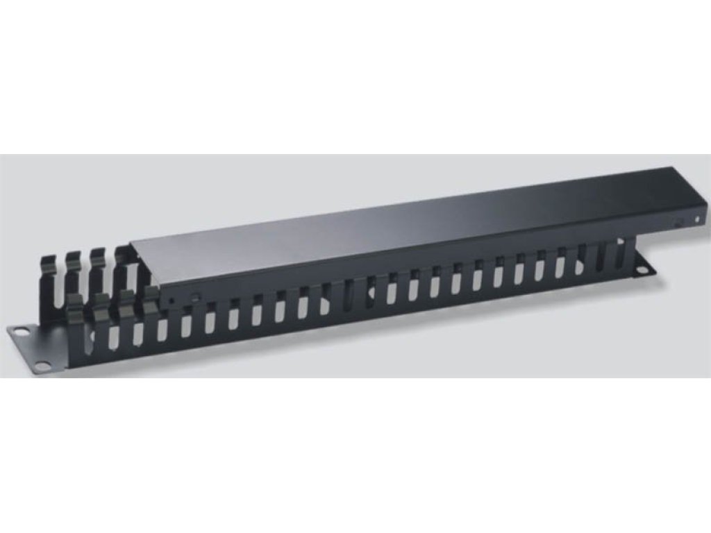 OEM vyvazovací panel 19"1U kov Lišta průchozí černý