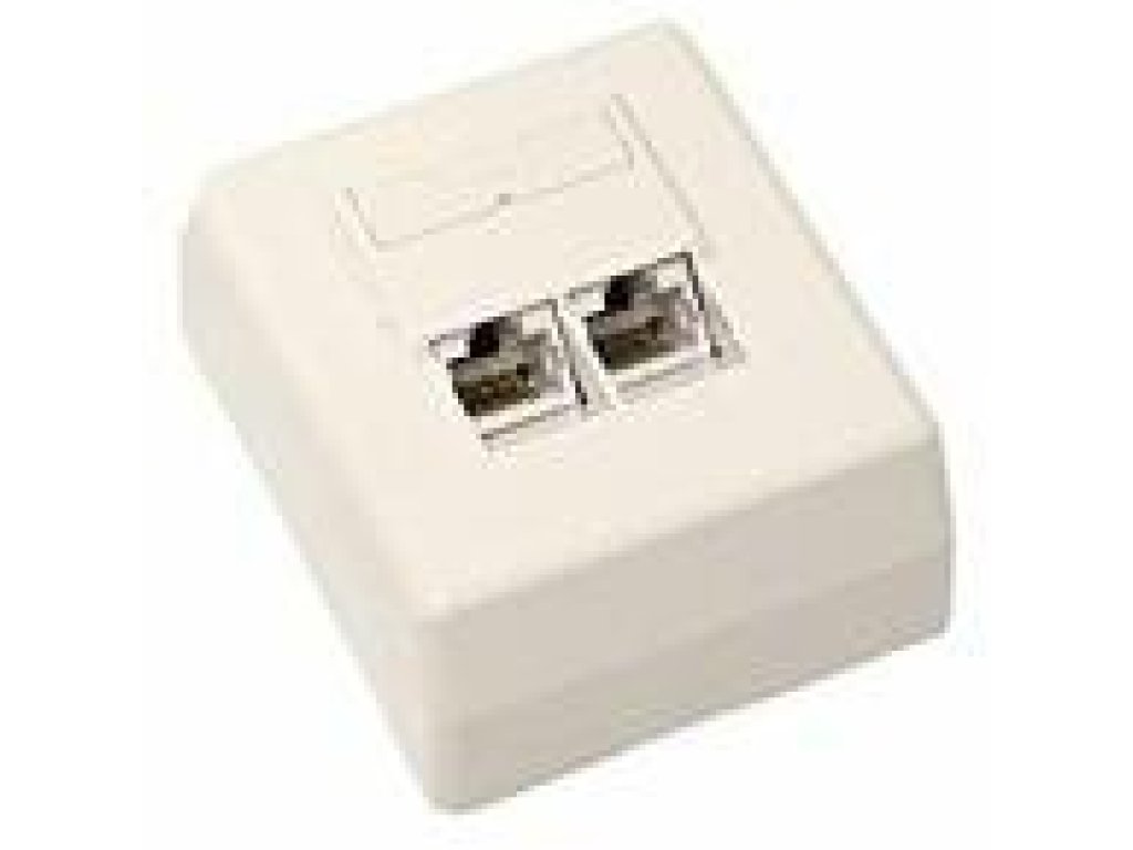OEM zásuvka na omítku 2xRJ45 UTP Cat5e white