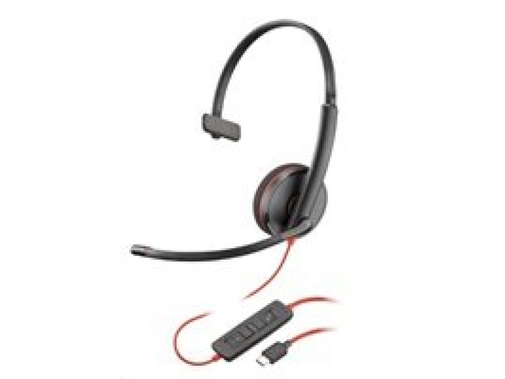 POLY Blackwire 3210 USB-C/A adaptér, mono (bulk), černý kabel (8X2J8A6)