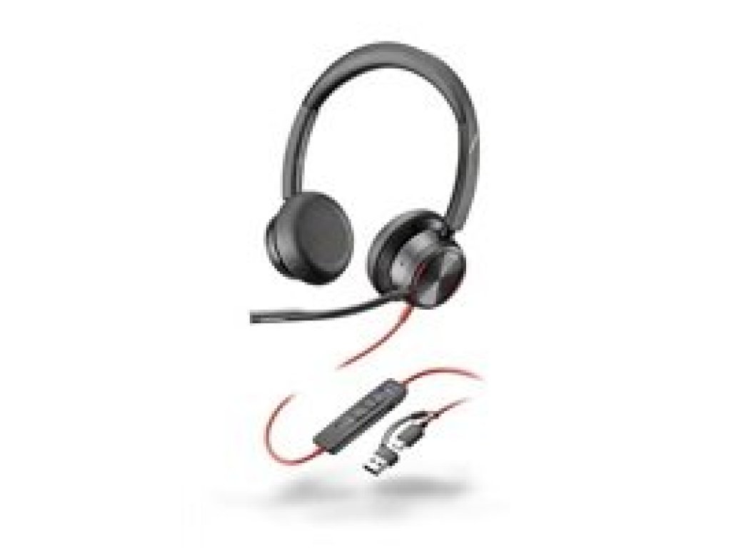 POLY Blackwire 8225 MS Teams náhlavní souprava, USB-C/A adaptér, stereo (8X225AA)