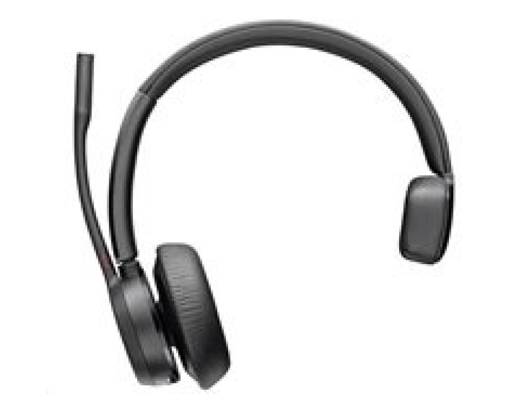POLY Voyager 4310 MS Teams bezdrátová náhlavní souprava, BT700 USB-C adaptér, mono, nabíjecí stojánek (77Y97AA)