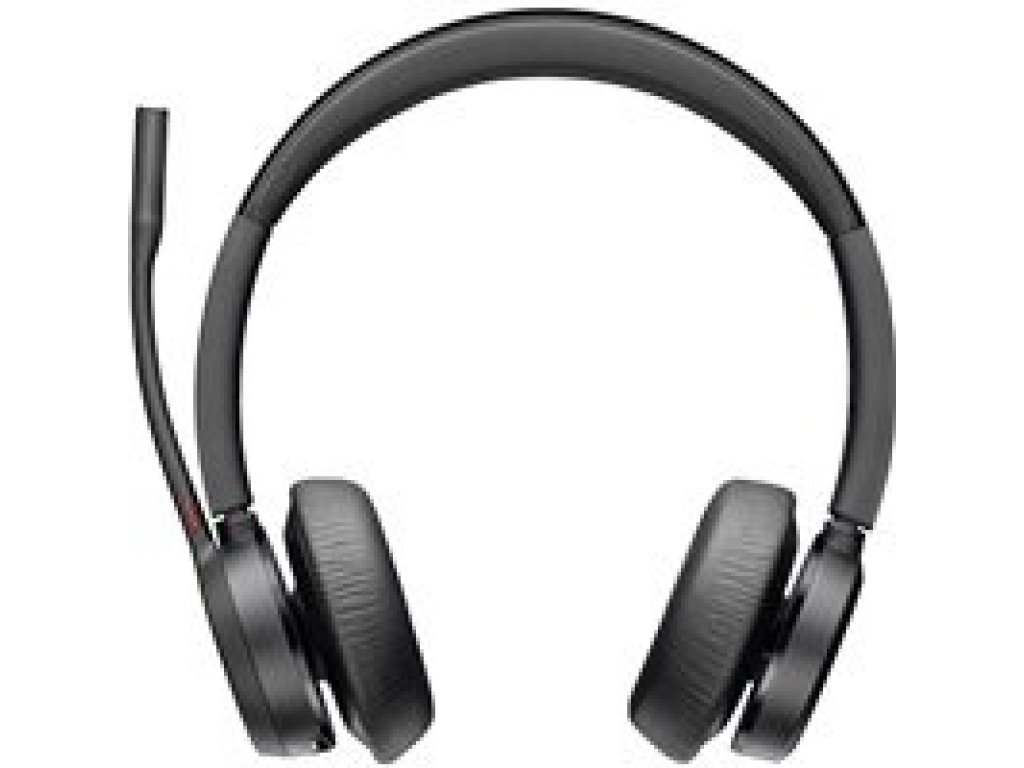 POLY Voyager 4320 MS Teams bezdrátová náhlavní souprava, BT700 USB-C adaptér, stereo, nabíjecí stojánek (77Z32AA)
