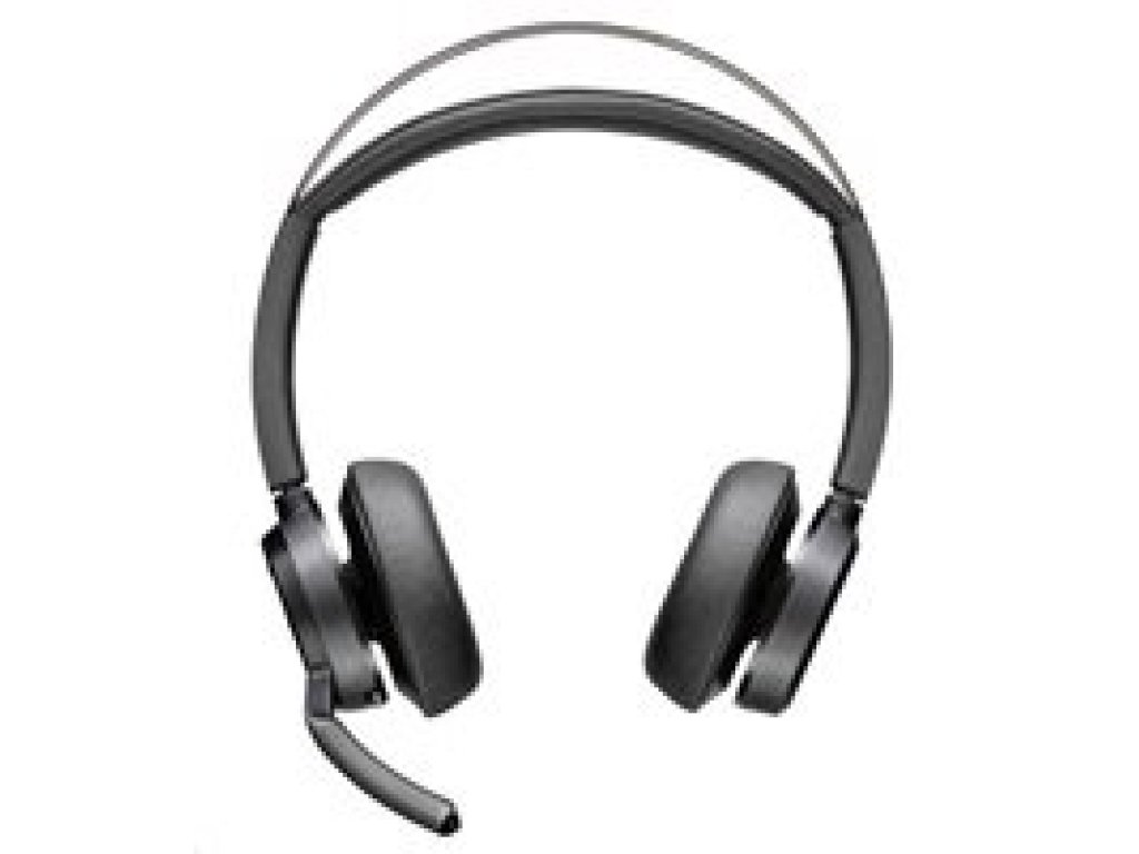 POLY Voyager Focus 2 bezdrátová náhlavní souprava, BT700 USB-C adaptér, stereo, nabíjecí stojánek (77Y89AA)