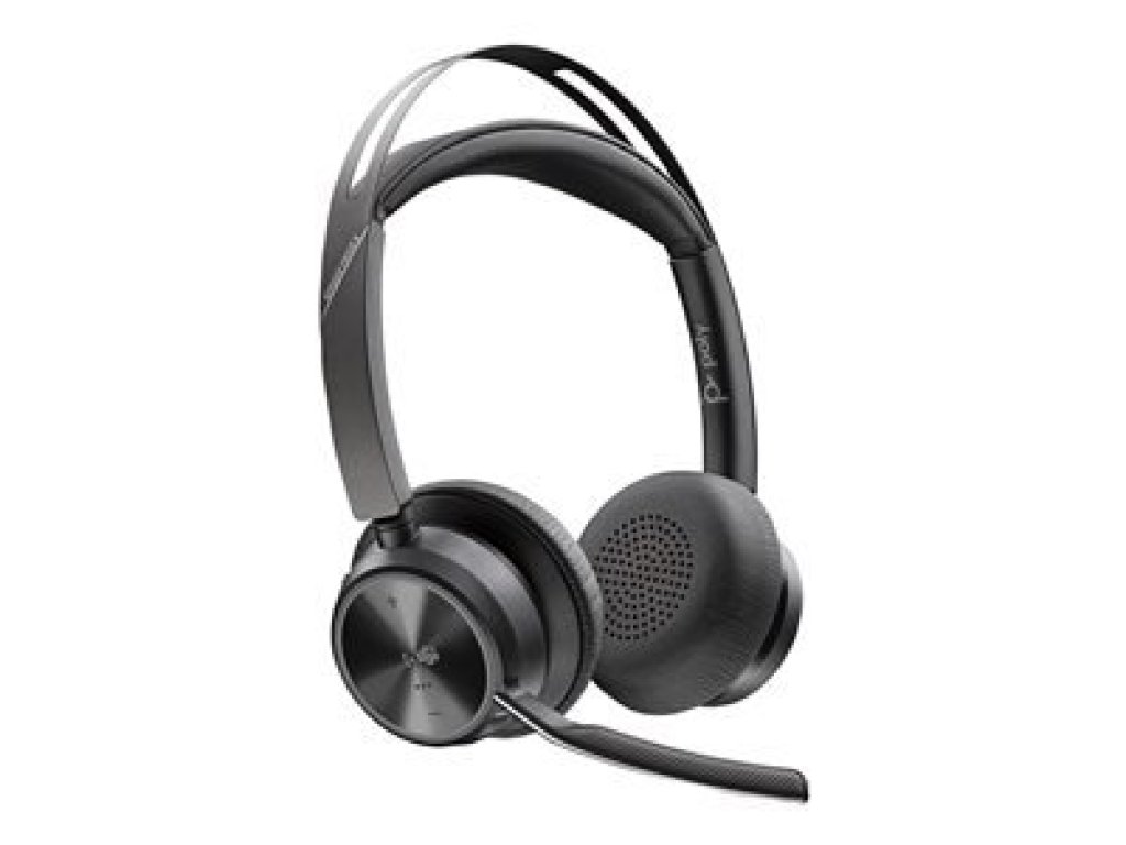 POLY Voyager Focus 2 Microsoft Teams Certified USB-C-C Headset +USB-C/A Adapter + Charging Stand (9T9J6AA#AC3)