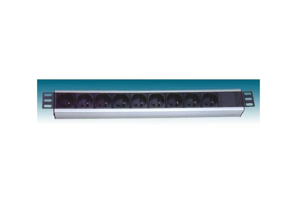 PremiumCord 19" PDU, 1U, 9x230V, 2m kabel Euro vidlice (PDU-F10G09)