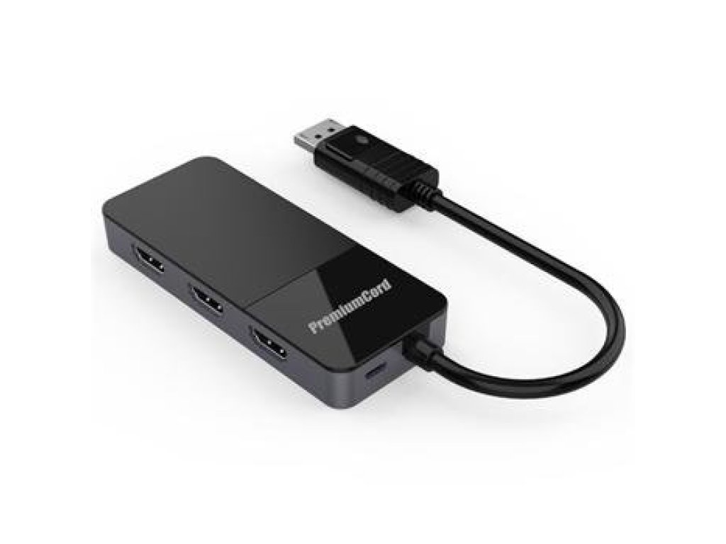 PREMIUMCORD adaptér DisplayPort v1.4-3x HDMI v2.0, M/3xF (kportad20)