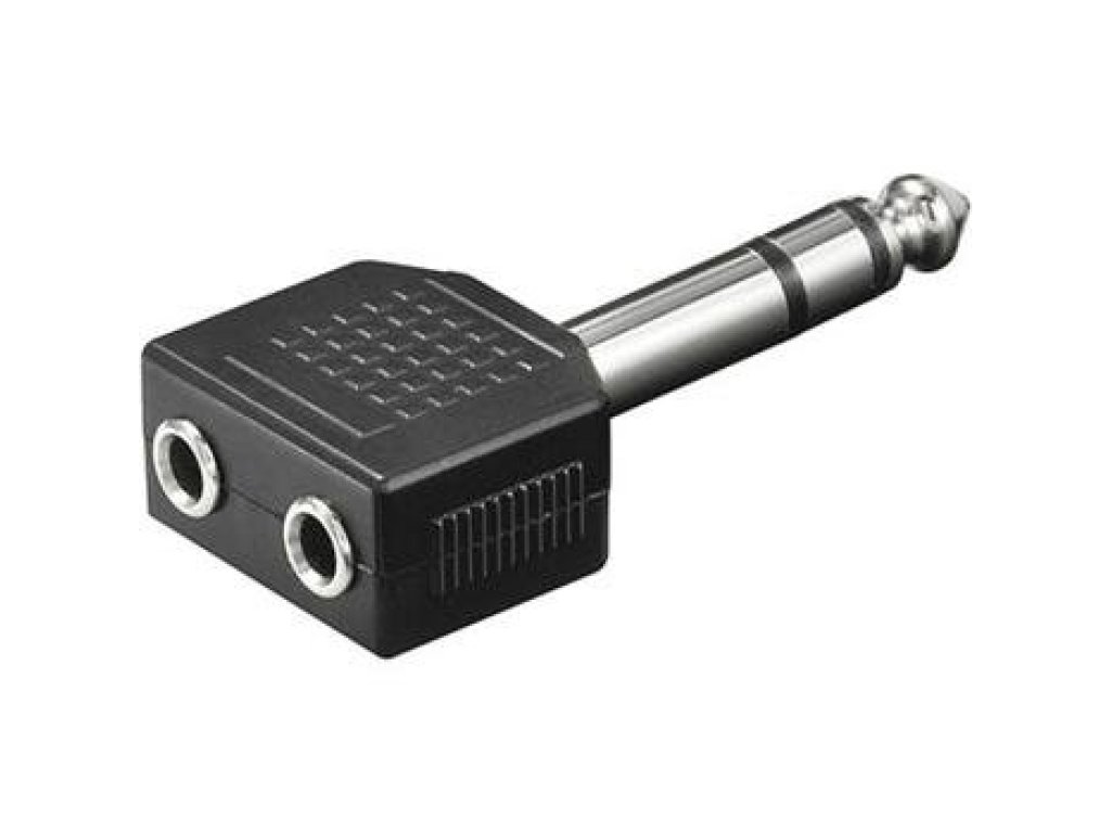 PREMIUMCORD adaptér Jack 6.3-2x Jack 3.5, M/2xF (kjr-03)