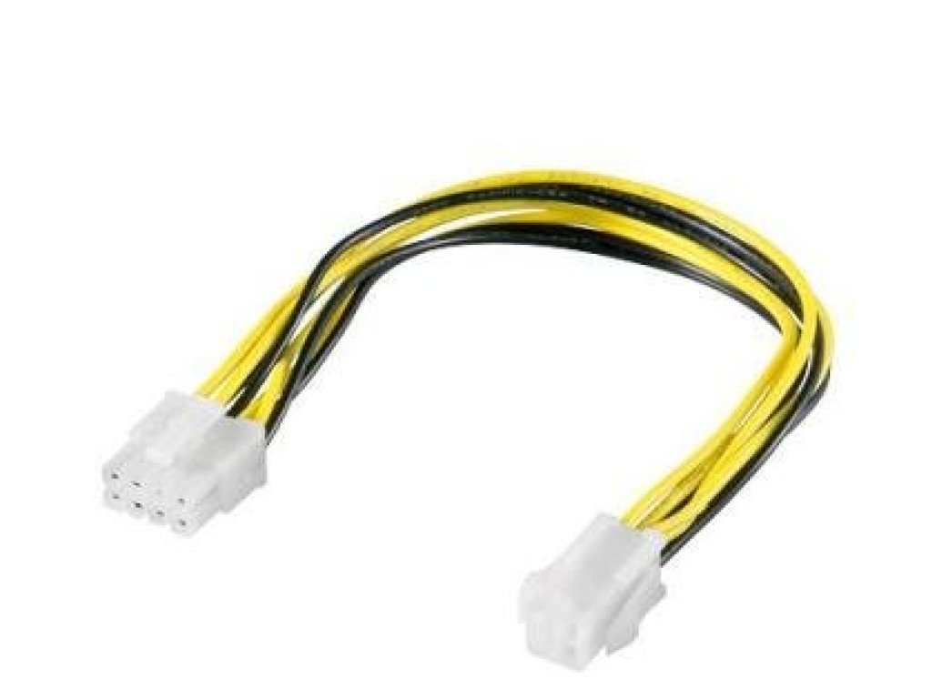 PREMIUMCORD adaptér napájecí, 8pin-4pin, M/F, 0,24m (kn-16)