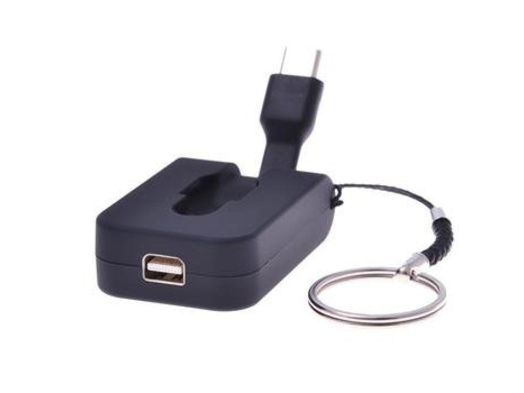 PREMIUMCORD adaptér USB 3.1-Mini DisplayPort, M/F, zasouvací kabel, kroužek na klíče (ku31dp06)