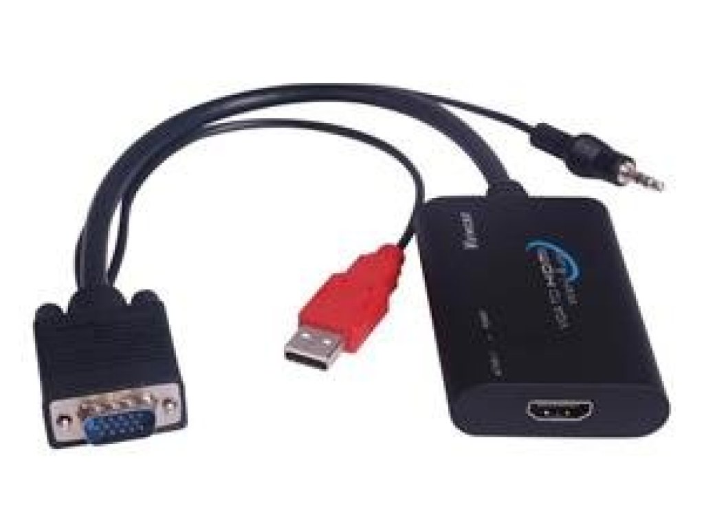 PREMIUMCORD elektronický konvertor VGA+Jack-HDMI, M+M/F (khcon-04)