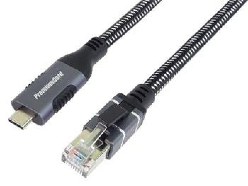 PREMIUMCORD Ethernetový kabel USB-C -> LAN RJ45 10/100/1000 MBIT délka ...