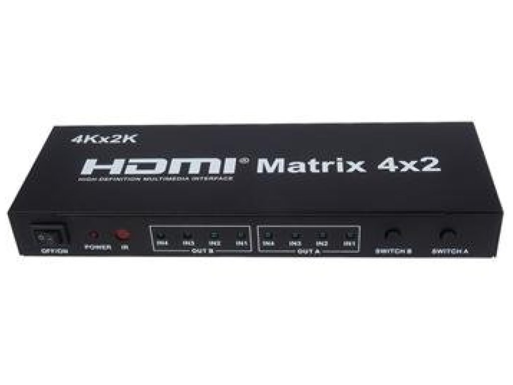 PREMIUMCORD HDMI matrix switch 4:2,s audiem, rozlišení 4Kx2K (khswit42b)