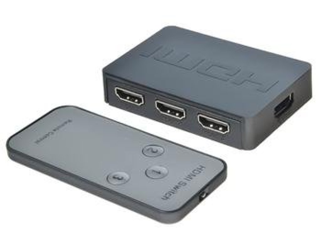 PREMIUMCORD HDMI switch 3:1 plastový s dálkovým ovladacem (khswit31c)