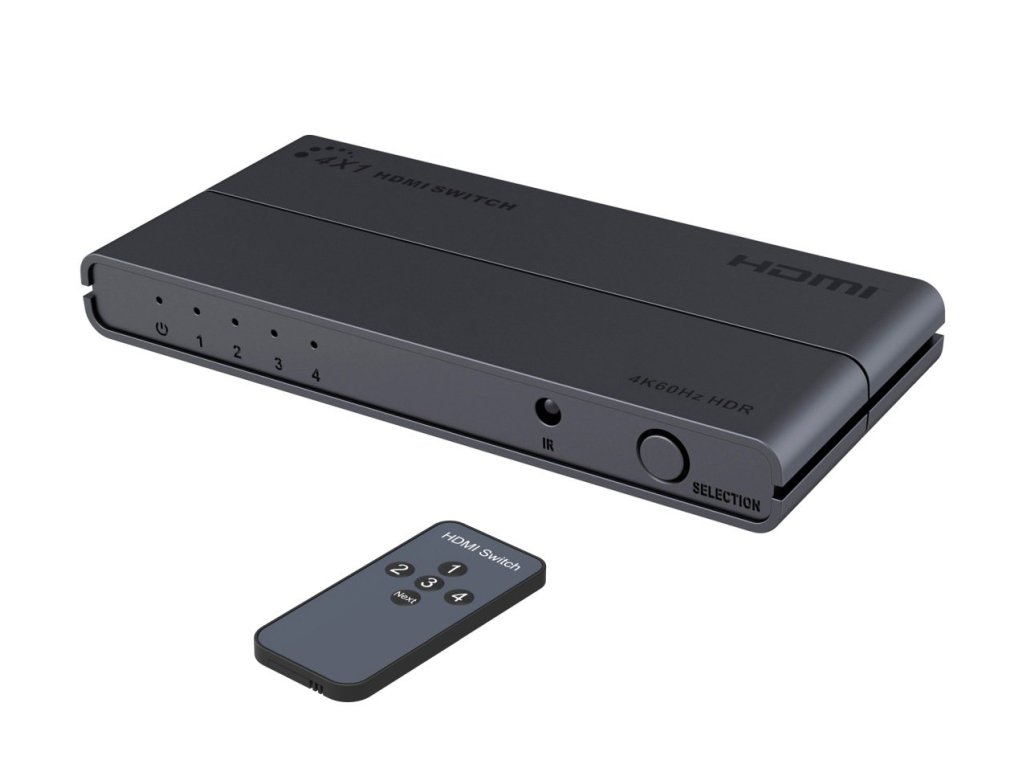 PREMIUMCORD HDMI switch 4:1 s podporou rozlišení 4Kx2K@60Hz (khswit41d)