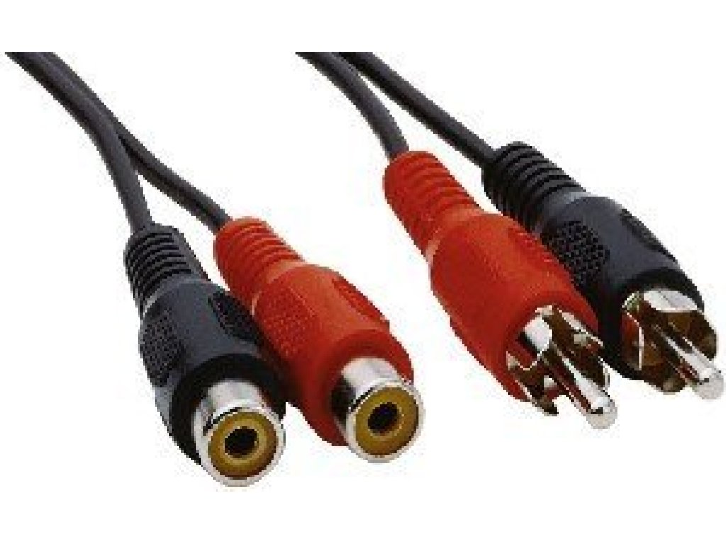 PREMIUMCORD kabel 2xCINCH-2xCINCH, 2xM/2xF, prodlužovací, 2m, černý (kjackcmf2-2))