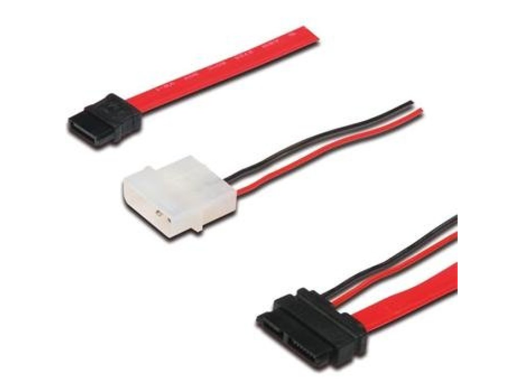 PREMIUMCORD kabel datový a napájecí SATA, napájecí 5.25"+SATA-SATA, 0,5m, slim line (kfsa-12)