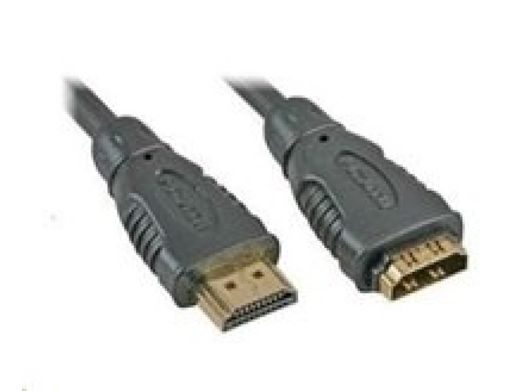 PREMIUMCORD kabel HDMI-HDMI, M/F, prodlužovací, 1m, černý (kphdmf1)