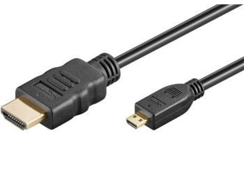 PREMIUMCORD kabel HDMI-HDMI micro D, M/M, propojovací, 1m, černý (kphdmad1)