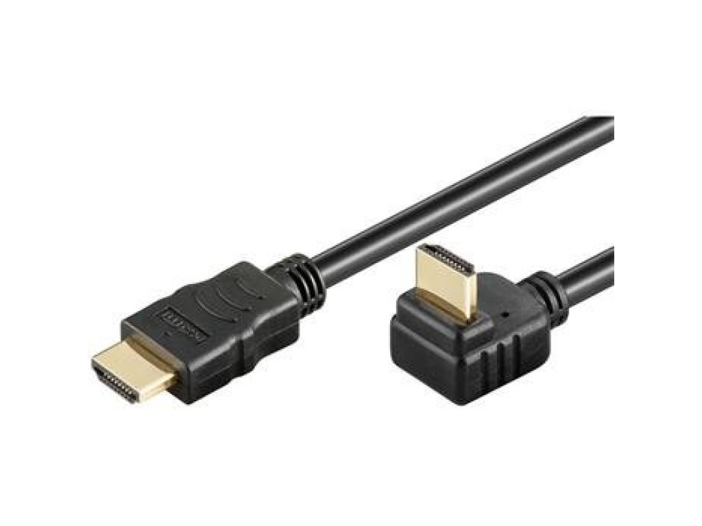 PREMIUMCORD kabel HDMI-HDMI pravoúhlý, M/M, propojovací, 10m, černý, v1.4 (kphdmeb10)