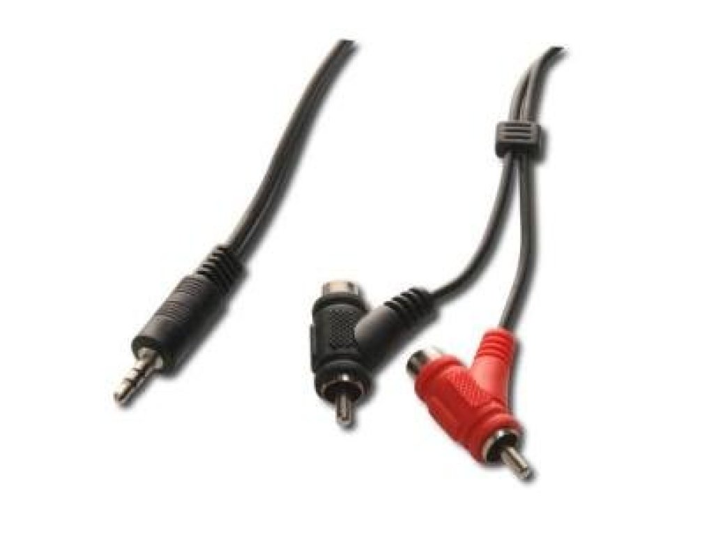 PREMIUMCORD kabel Jack 3.5-2xCINCH+2xCINCH, M/M+F, propojovací, 2m, černý (kjackcina2)