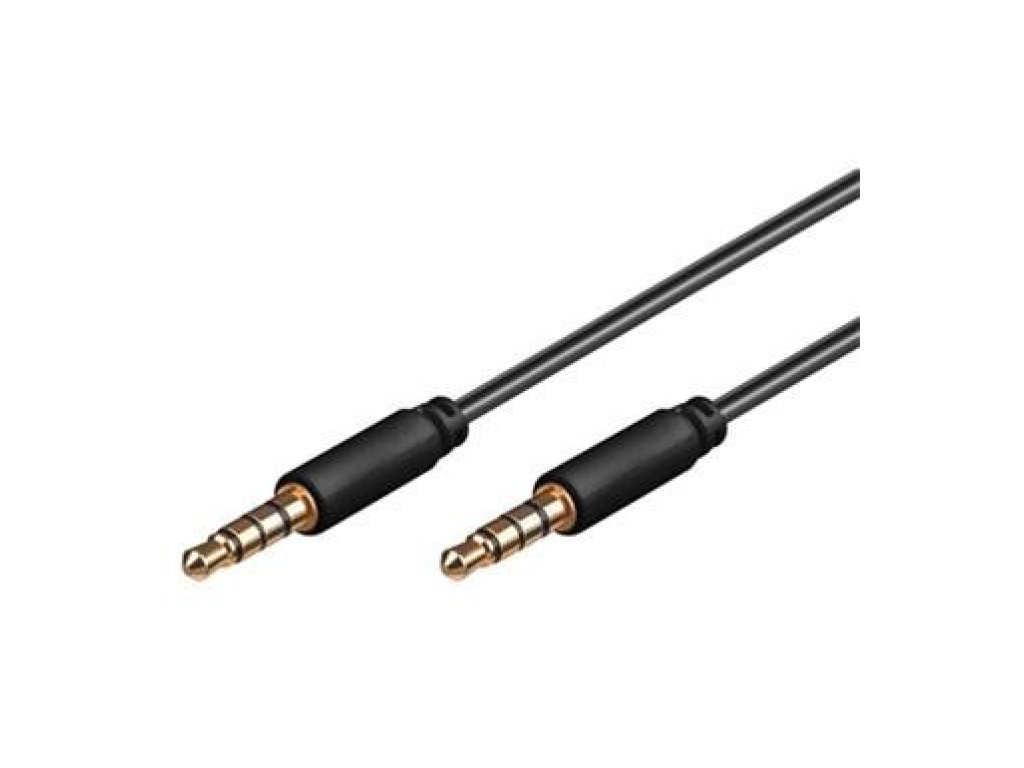 PREMIUMCORD kabel Jack 3.5-Jack 3.5 4pin, M/M, propojovací, 1m, černý (kjack4mm1)