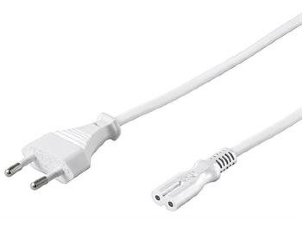 PREMIUMCORD kabel napájecí 230V 2pin, 2m, bílý(kpspm2w)
