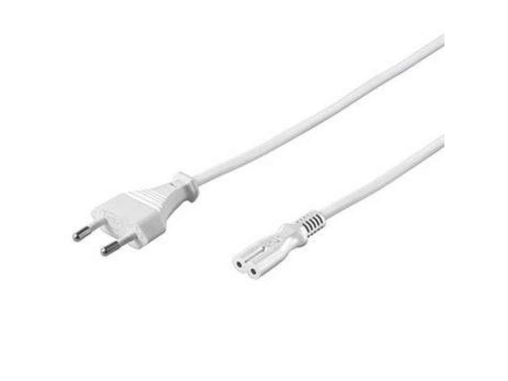 PREMIUMCORD kabel napájecí 230V 2pin, 3m, bílý (kpspm3w)