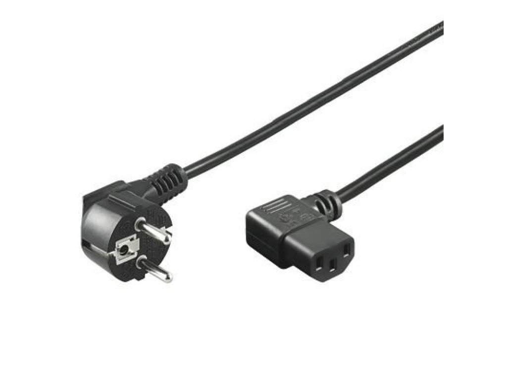 PREMIUMCORD kabel napájecí 230V k PC, 2m, černý, pravoúhlý (kpsp2-90)