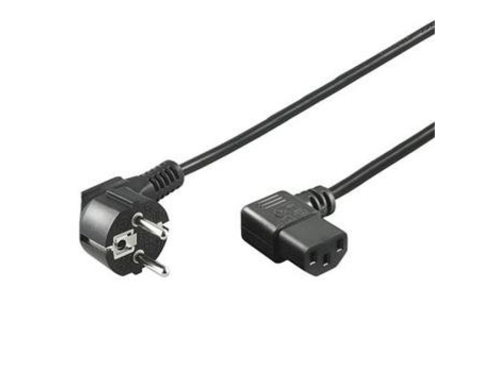 PREMIUMCORD kabel napájecí 230V k PC, 3m, černý, pravoúhlý (kpsp3-90)